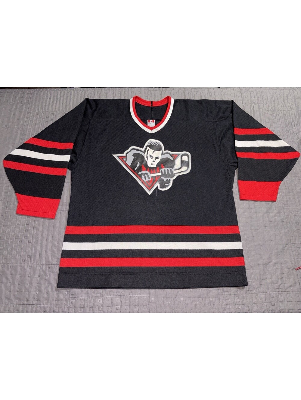 Vintage Calgary Hitmen Hockey Jersey Mens L Walsh #35 Made Canada Black WHL